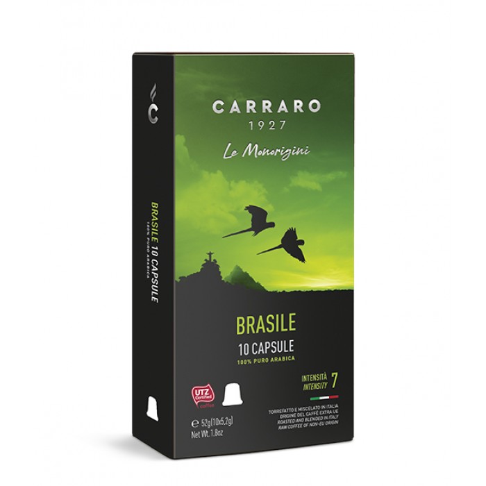 Carraro Brasile 100 % Arabica 52 г Nespresso 10 Капсул 