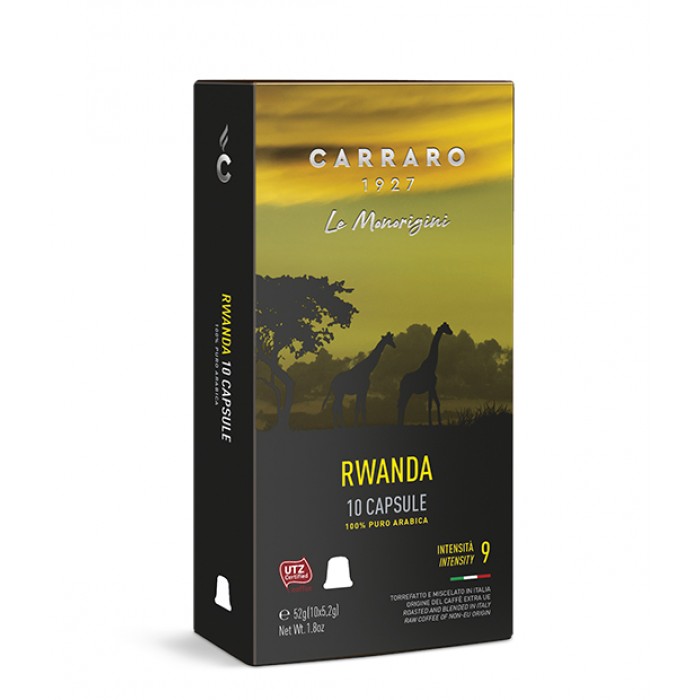 Carraro Rwanda 100 % Arabica 52 г (совместимые Nespresso)