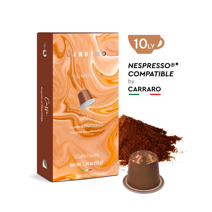 Carraro Nocciola Cafea cu Aromă de Alune 10 Capsule Nespresso Carraro Nocciola Cafea cu Aromă de Alune 10 Capsule Nespresso