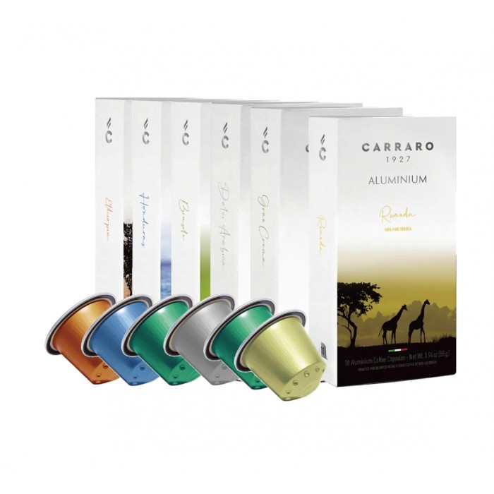 Carraro Rwanda 100 % Arabica 55 g Nespresso 10 Capsule Aluminiu