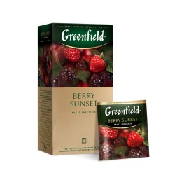 Greenfield Berry Sunset Hibiscus, Zmeură și Afine 25 x 1,5 g Ceai Fructat