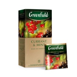 Greenfield Currant & Mint Coacăze și Mentă 25 x 1,5 g Ceai Fructat