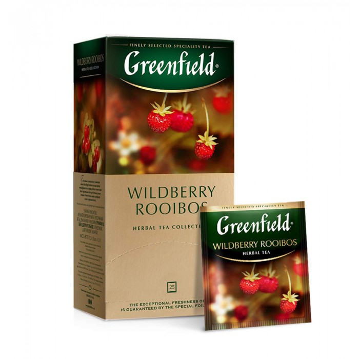 Greenfield Wildberry Rooibos Căpșuni și Afine Suculente 25 x 1,5 g