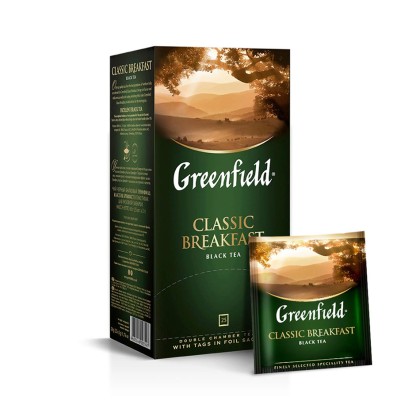 Greenfield Classic Breakfast Dimineață Productivă 25 x 2 g Ceai Negru