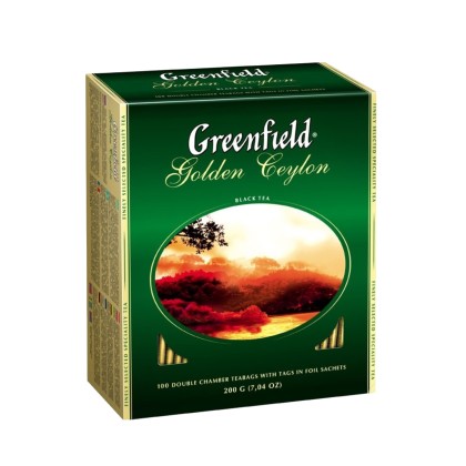 Greenfield Golden Ceylon Ceai Negru Pliculețe 100 x 2 g