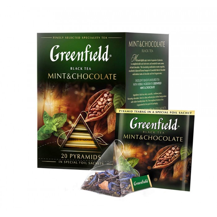 Greenfield Mint & Chocolate Ciocolată și Mentă 20 x 2 g