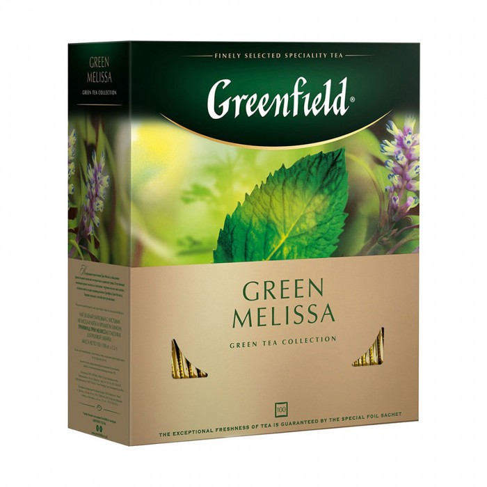 Greenfield Green Melissa Ceai Verde cu Plante Calmante 100 x 1,5 g