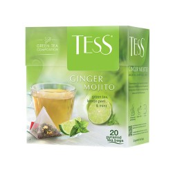 Tess Ginger Mojito 20 x 1.8 g Ceai Verde Pliculețe cu Lămâie și Mentă
