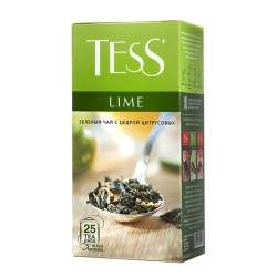 Tess Lime Ceai Verde 25 x 1.5 g Ceai Pliculețe cu Gust Citrice Răcoritor