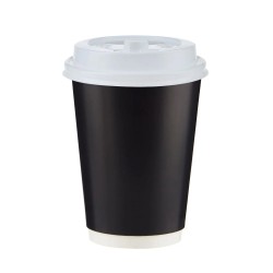 Black Paper Cups 250 ml Double Wall – Pack of 25 | Hot Drink To-Go