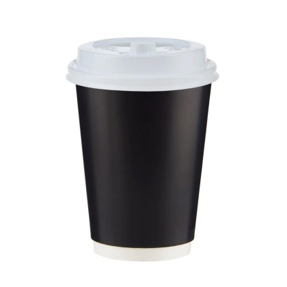 Black Paper Cups 250 ml Double Wall – Pack of 25 | Hot Drink To-Go