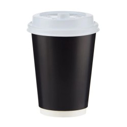 Black Paper Cups 420 ml Double Wall – Pack of 25 | Large To-Go Cups
