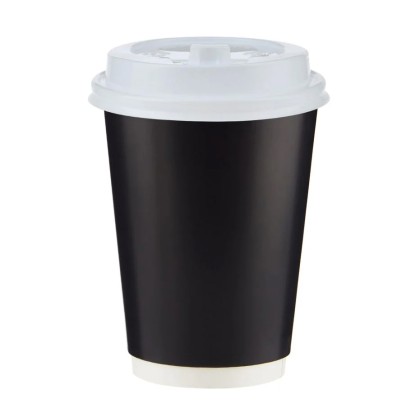 Black Paper Cups 420 ml Double Wall – Pack of 25 | Large To-Go Cups