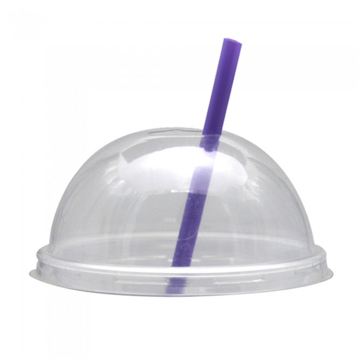 Convex Lid with Hole for Disposable PET Cups d-95 mm (50 pcs)