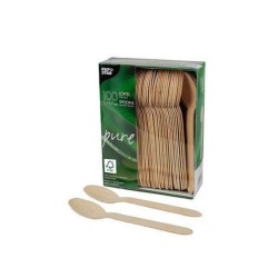 PapStar Linguri Unică Folosință Lemn Natural 100 buc 157 mm Eco și Ușor de Folosit