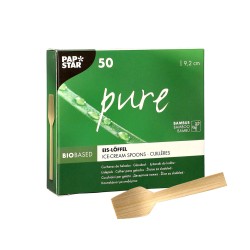 PapStar Linguri Înghețată Unică Folosință Bambus 50 buc 92 mm Naturale și Igienice