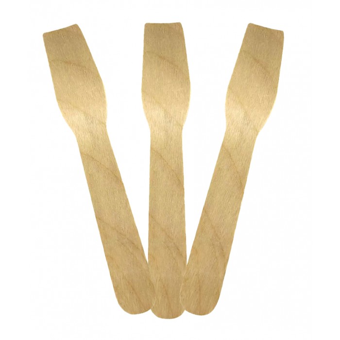 PapStar Spoons Ice-Cream Disposable Wooden 100 pcs 94 mm