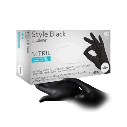 AMpri Style Black Mănuși Nitril de Unică Folosință Mentenanță M 100 buc