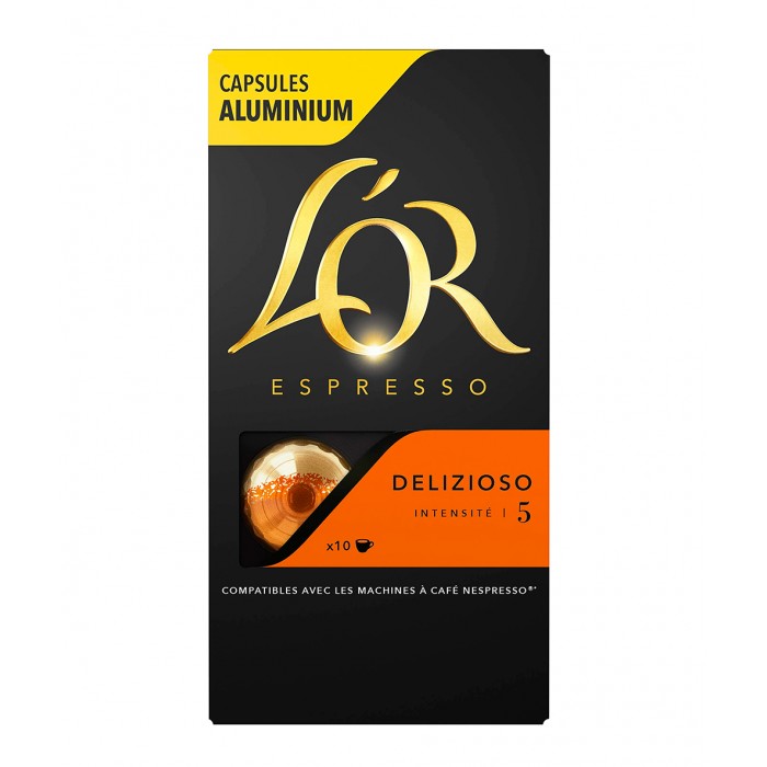 L'OR Delizioso nr 5 Delicată și Rafinată Cafea Nespresso 52 g 10 Capsule