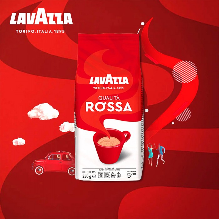 Lavazza Qualita Rossa Гладкий Аромат Кофе Зерна 250 г