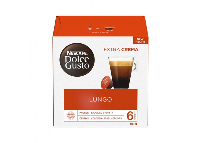 Nescafe Dolce Gusto Caffe Lungo 104 g Natural Coffee in Capsules 16 Pcs