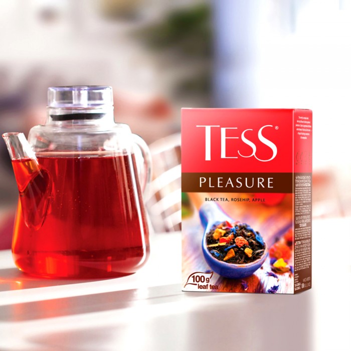 Tess Pleasure Black Pekoe Rosehip Apple Flower Petals 100 g