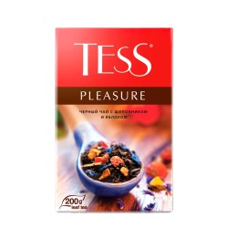 Tess Pleasure Ceai Negru cu Măceș și Mere 200 g Aromă Fructată