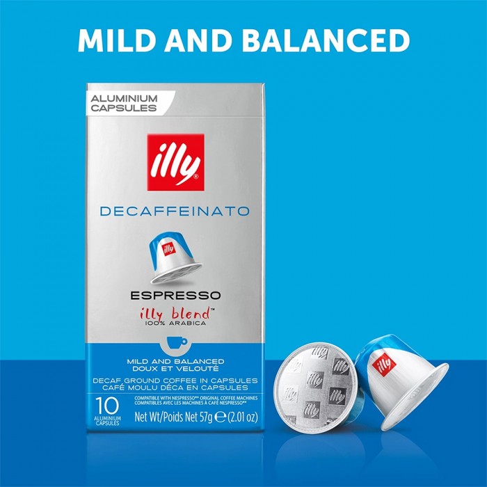 illy Nespresso Decaf Fără Cofeină Cafea Catifelată 10 Capsule illy Nespresso Decaf Fără Cofeină Cafea Catifelată 10 Capsule